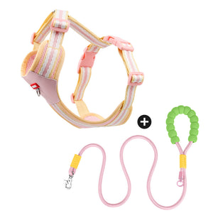 New dog chest and back colorful dopamine pet leash Bichon Pomeranian puppy outdoor dog walking leash