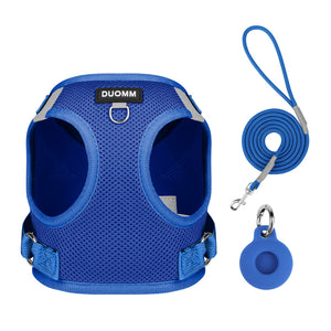 Cat and dog universal+AirTag protective cover+three piece anti loss chest harness set (anti loss, lightweight and comfortable, universal design)