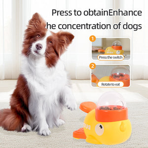 Pet cat feeder toy little yellow duck smart interactive dog feeding machine puppy missed food