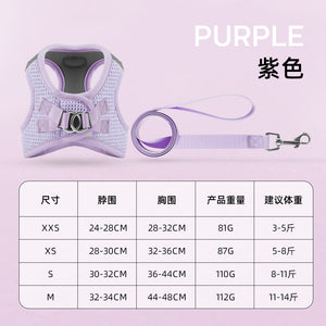 New dog leash vest-style pet chest strap to prevent breaking free cat leash