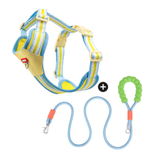 New dog chest and back colorful dopamine pet leash Bichon Pomeranian puppy outdoor dog walking leash