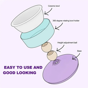 Cat Food Bowl Adjustable Dog Bowl With Stand Rotatable Anti Vomiting Protect Pets Spine Feeding Supplie For Puppy