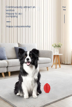 Red Squeaky Star Fruit Dog Toy - Rubber Chew Toy for Teeth Cleaning, Interactive Fetch Pet Play