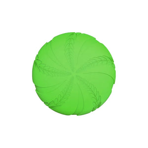EVA Abrasion Resistant Floating Frisbee Dog Toy - Blue and Green Wheaties Design | Natural Rubber Grade Interactive Training Throwing Disc (100g)