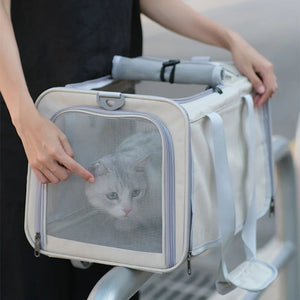 Pet Bag Portable Bag for Outings Foldable Car Shoulder Portable Cat Bag Large Capacity Two Cat Outing Bag