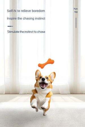 Natural Rubber Soft Studded Pink Bone Dog Toy - Orange Teether | Border Collie Interactive Teeth Cleaning Toy (141g)
