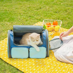 Foldable Portable Pet Carrier Bag, Breathable Car Travel Handheld Cat Carrier Bag for Small Dogs & Cats Pet Supplies