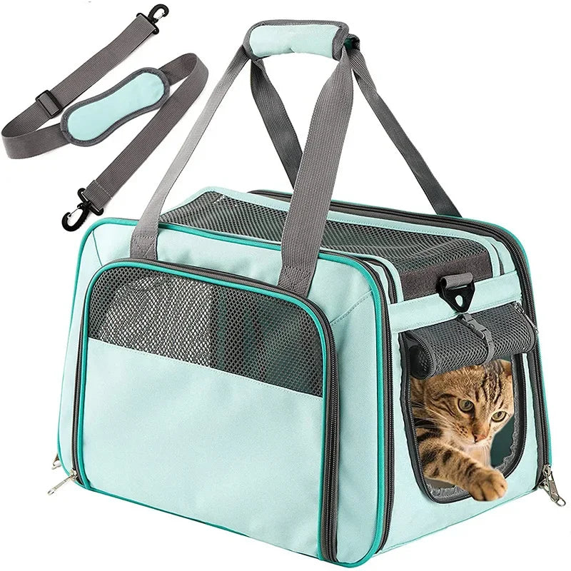 Pet Carrier Pet Portable Going Out Convenient Side Backpack Travel Transportable Pet Accessories Foldable Breathable Cat Bag