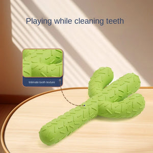 Natural Rubber Spineless Cactus Dog Toy - Green Teeth Cleaning Self-Heeling Toy | Large Dog Simulation Pet Supplies (234g)