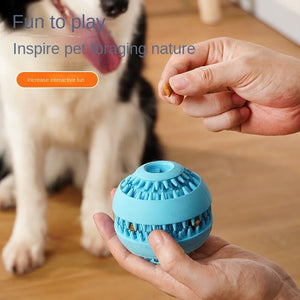 Natural Rubber Leakage Medium-Sized Dog Toy Ball Molar Teeth Cleaning Interactive Self-Hi Relieving Stuffy Hidden Food Pet