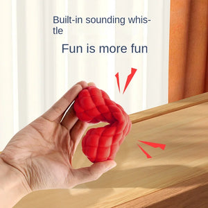 Rubber Chewing Molar Teeth Cleaning Pet Toy Interactive Self-Hi Bubble Sound Dumbbell Dog Bite-Resistant Toys
