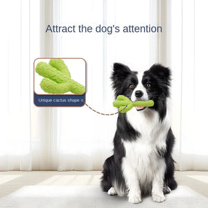 Natural Rubber Spineless Cactus Dog Toy - Green Teeth Cleaning Self-Heeling Toy | Large Dog Simulation Pet Supplies (234g)