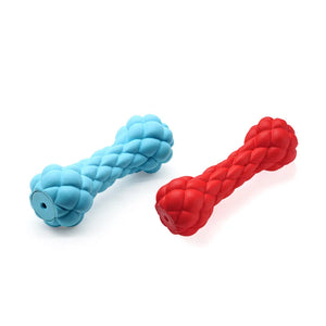 Rubber Chewing Molar Teeth Cleaning Pet Toy Interactive Self-Hi Bubble Sound Dumbbell Dog Bite-Resistant Toys