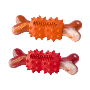 In Stock Natural Rubber Molar Nylon Bone Tooth Cleaning Dog Plastic-Coated Thorn Interactive Self-Hi Relieving Stuffy Toy