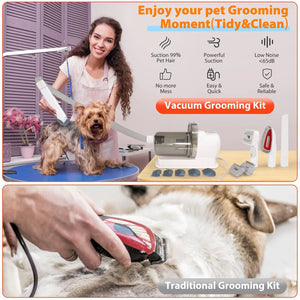 6 In 1 Pet Grooming Vacuum Kit Dog Grooming Clippers Pet Hair Remover With Power 2.5L Large Suction & Low Noise Pet Hair Kits
