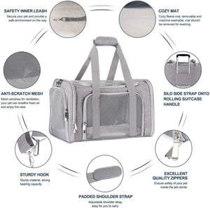 Prodigen Cat Carrier Dog Carriers for Small Dogs Soft Slided Airline Approved Collapsible Pet Travel Carrier, Small
