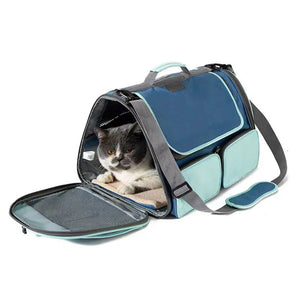 Foldable Portable Pet Carrier Bag, Breathable Car Travel Handheld Cat Carrier Bag for Small Dogs & Cats Pet Supplies