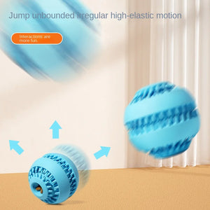 Natural Rubber Leakage Medium-Sized Dog Toy Ball Molar Teeth Cleaning Interactive Self-Hi Relieving Stuffy Hidden Food Pet