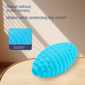 Sounding Threaded Rugby Ball Chew Dogs, Durable Interactive Self-Entertainment Rubber Pet Toy