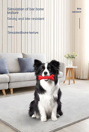 Molar Teeth Cleaning Dog Bite-Simulation Beef Taste Self-Relieving Stuffy Golden Hoop Bone Pet Toy