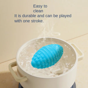 Sounding Threaded Rugby Ball Chew Dogs, Durable Interactive Self-Entertainment Rubber Pet Toy
