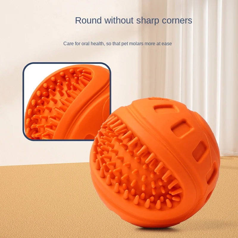 Vocalization Bite- Wear-Resistant Squall Ball Molar Teeth Cleaning Interactive Dog Toy Natural Rubber Pet Toys