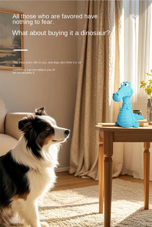 Natural Rubber Sound-Making Dinosaur Teeth Cleaning Dog Interactive Training Boredom Relief Pet Toy