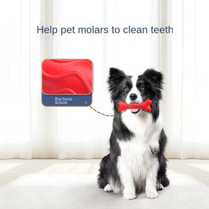 Molar Teeth Cleaning Dog Bite-Simulation Beef Taste Self-Relieving Stuffy Golden Hoop Bone Pet Toy
