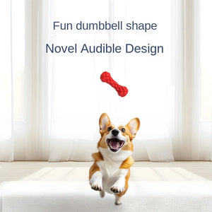Rubber Chewing Molar Teeth Cleaning Pet Toy Interactive Self-Hi Bubble Sound Dumbbell Dog Bite-Resistant Toys
