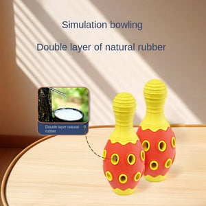 Simulation Bowling Molar Interactive Relieving Stuffy Natural Rubber Food Leakage Bite Medium-Sized Dog Toy