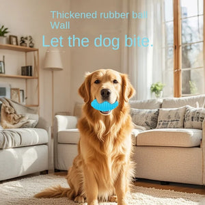 Sounding Threaded Rugby Ball Chew Dogs, Durable Interactive Self-Entertainment Rubber Pet Toy