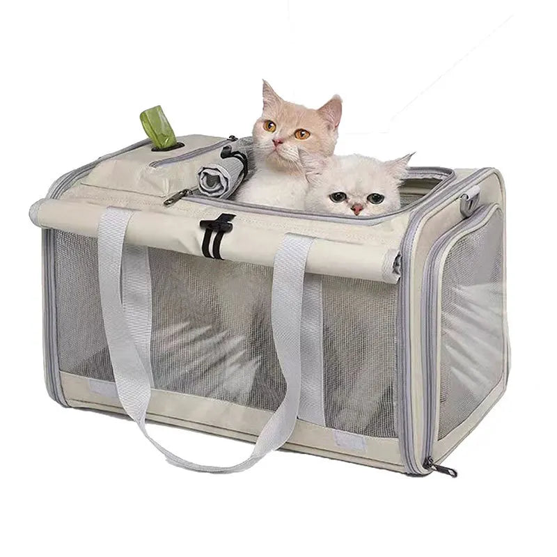 Pet Bag Portable Bag for Outings Foldable Car Shoulder Portable Cat Bag Large Capacity Two Cat Outing Bag