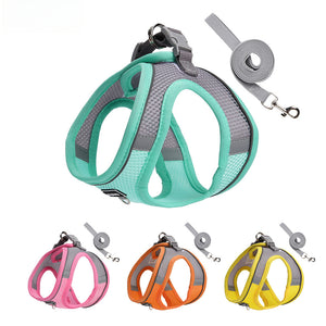 New cat and dog leash light and breathable reflective pet chest strap Bichon anti-breaking dog leash cat leash