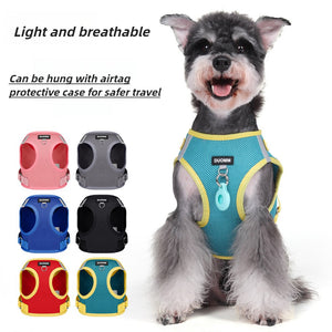 Cat and dog universal+AirTag protective cover+three piece anti loss chest harness set (anti loss, lightweight and comfortable, universal design)