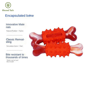 In Stock Natural Rubber Molar Nylon Bone Tooth Cleaning Dog Plastic-Coated Thorn Interactive Self-Hi Relieving Stuffy Toy