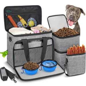 Portable Collapsible Pet Bowl - Outdoor Foldable Food & Water Dish for Dogs & Cats (Gray/Black/Pink)