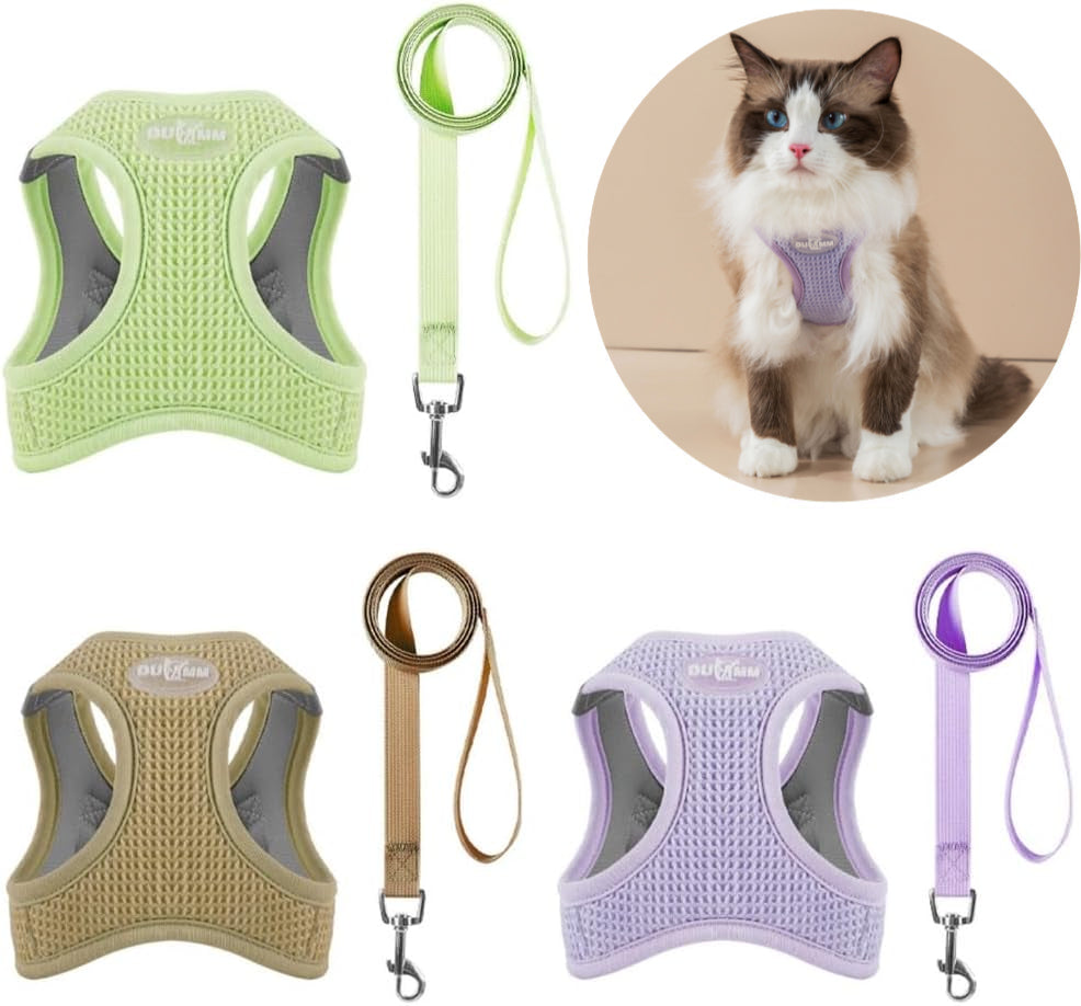 Cat Vest Reflective Leash for Large Harnesses Strong Multicolored Leash Long Belt Soft Handle