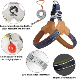 New dog chest and back small and medium-sized dog leash pet corgi bia bear leash outdoor reflective dog walking leash