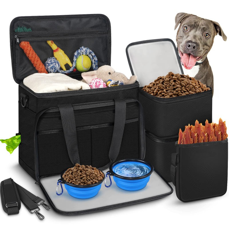 Portable Collapsible Pet Bowl - Outdoor Foldable Food & Water Dish for Dogs & Cats (Gray/Black/Pink)