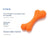 Natural Rubber Soft Studded Pink Bone Dog Toy - Orange Teether | Border Collie Interactive Teeth Cleaning Toy (141g)