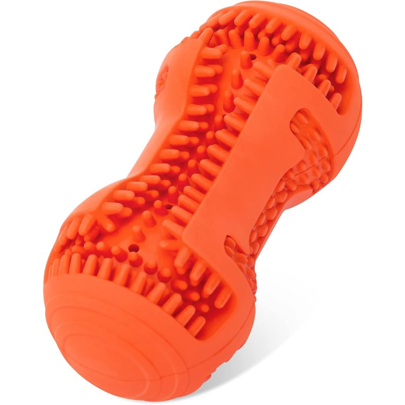 Natural Rubber Bite-Safe Hammer Dog Toy - Orange Multi-Play Teeth Sharpening & Cleaning | Alone Boredom Interactive Pet Toy (165g)