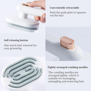 Cat Brush with Release Button,Dog Brush,Cat Brush Dog Brush for Shedding Grooming, Cat Brushes for Indoor Cats, Dog Grooming Brush Pet Brush for Semi-Short to Semi-Long Hair