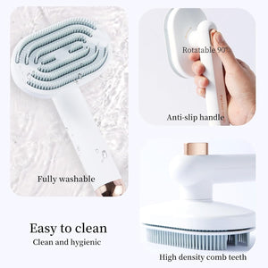 Cat Brush with Release Button,Dog Brush,Cat Brush Dog Brush for Shedding Grooming, Cat Brushes for Indoor Cats, Dog Grooming Brush Pet Brush for Semi-Short to Semi-Long Hair