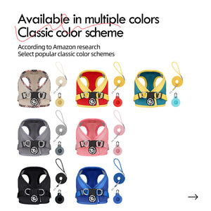 Cat and dog universal+AirTag protective cover+three piece anti loss chest harness set (anti loss, lightweight and comfortable, universal design)