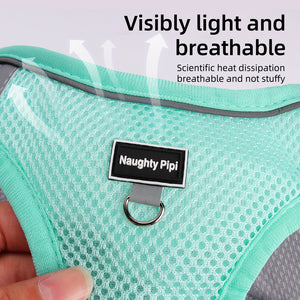 New cat and dog leash light and breathable reflective pet chest strap Bichon anti-breaking dog leash cat leash