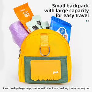 New leash vest-style pet self-backpack cartoon dog schoolbag outdoor dog small schoolbag pet supplies