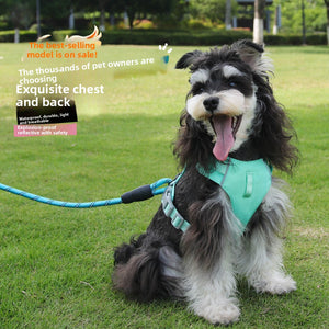 Summer dog's chest and back are light and breathable and waterproof dog leash outdoor dog walking explosion-proof dog rushing