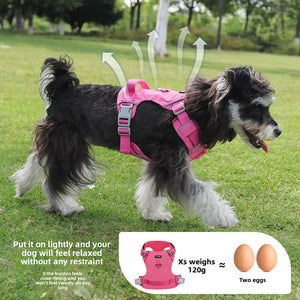 Summer dog's chest and back are light and breathable and waterproof dog leash outdoor dog walking explosion-proof dog rushing