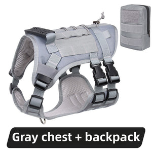 Two-piece set of large dog tactical chest strap outdoor waterproof explosion-proof traction leash chest strap medium and large working dog vest