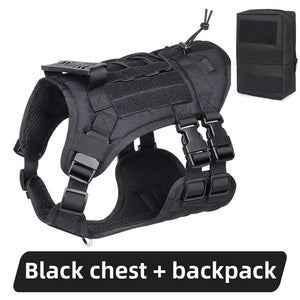 Two-piece set of large dog tactical chest strap outdoor waterproof explosion-proof traction leash chest strap medium and large working dog vest